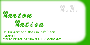 marton matisa business card